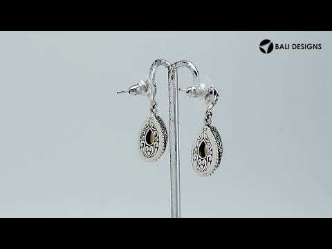 Sterling Silver Citrine Quartz Teardrop Earrings