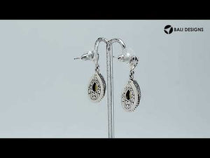 Sterling Silver Citrine Quartz Teardrop Earrings