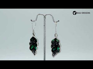 Sterling Silver Leaf Earrings With Abalone Shell And Filigree