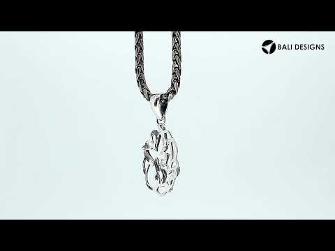 Sterling silver butterfly pendant with polished openwork design and classic craftsmanship.