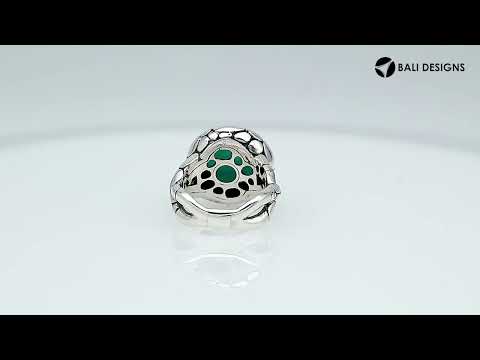 Wholesale sterling silver ring with round-cut Green Quartz in a bold Balinese bezel design.