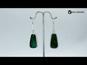 Sterling silver Abalone Shell dangle earrings handcrafted in Bali