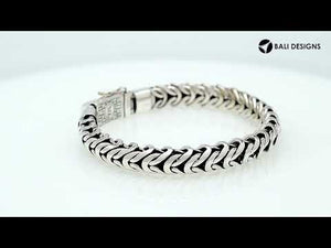 Wholesale sterling silver wheat chain bracelet with secure box clasp, handmade in Bali – bulk artisan men’s and unisex jewelry.
