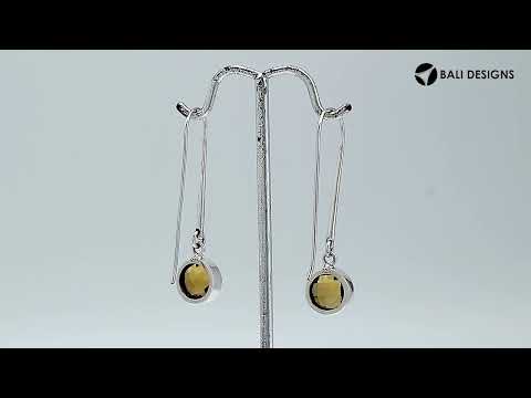 Wholesale sterling silver pear hook earrings with Citrine Quartz stone