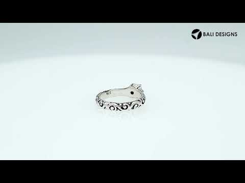 Bulk sterling silver filigree rings with round red Garnet Quartz, handcrafted Balinese design, 925 silver wholesale jewelry supply.