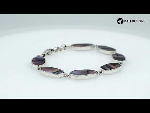 Silver Bracelet With Abalone Shell And Lobster Lock In 925 Sterling Silver For Wholesale