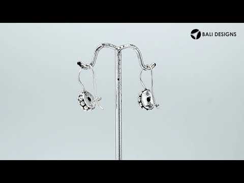 Sterling silver earring with Blue Topaz Quartz and kidney wire, handcrafted wholesale jewelry from Bali