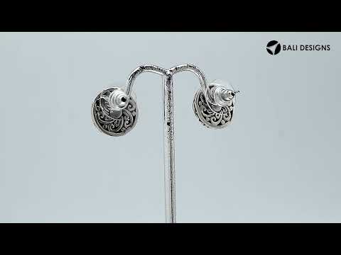 Wholesale Sterling Silver Bali Swirl Amethyst Quartz Stud Earrings With Oxidized Detailing Handcrafted In Bali