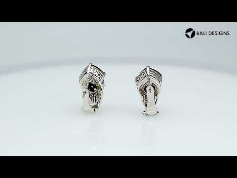 Wholesale sterling silver Citrine Quartz and Cubic Zirconia earrings with handcrafted silver detailing