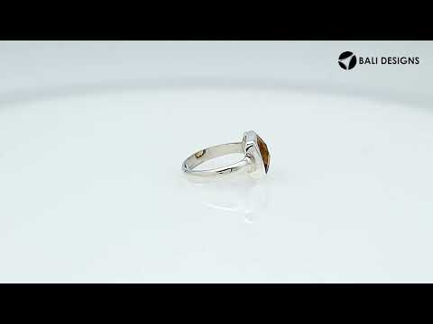 Wholesale sterling silver ring with Citrine Quartz double stones in a sleek bezel design