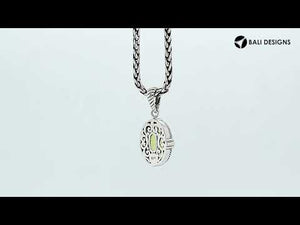 Oval Lemon Quartz pendant crafted in polished 925 sterling silver featuring classic rope-textured detailing and a clean, structured design suitable for wholesale buyers