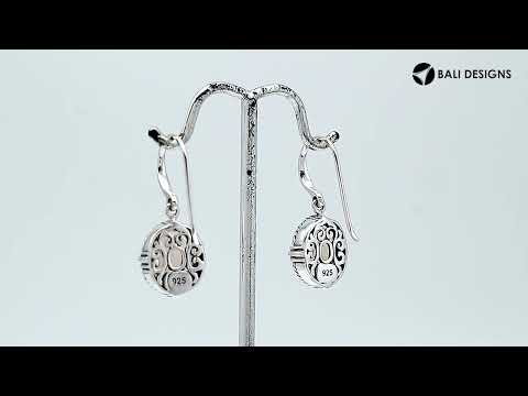 Wholesale Sterling Silver Morganite Quartz Oval Rope-Frame Earrings With Detailed Balinese-Style Metalwork.