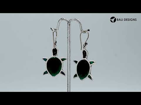 Sterling silver abalone turtle earrings with ocean-inspired design for wholesale jewelry buyers