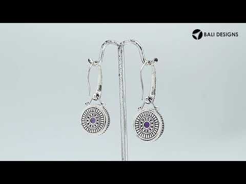 Sterling Silver Amethyst Quartz round beaded earrings