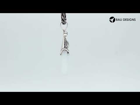 Wholesale Sterling Silver Blue Opalite Pendant With Blue Topaz & Amethyst Quartz Ornate Drop Design Handcrafted In Bali