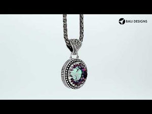 Pearl pendant in 925 sterling silver with Balinese handcrafted detailing, wholesale jewelry.