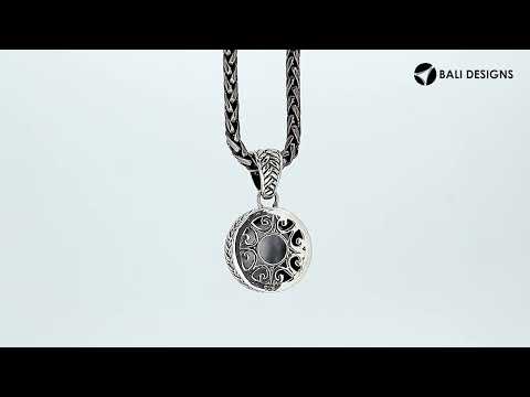 Gray Pearl 925 Silver Round Pendant With Rope Detailing For Wholesale Jewelry Buyers