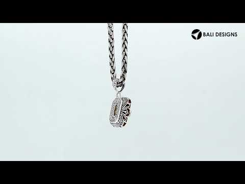 Citrine Quartz emerald-cut pendant made in polished 925 sterling silver featuring intricate filigree side detailing and a structured classic form for wholesale buyers