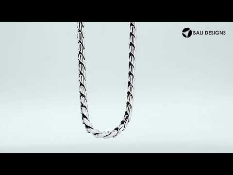 Sterling Silver Bali Hand Crafted Heavy 5MM Chain Necklace Lobster Clasp