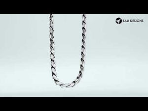 Sterling Silver Bali Hand Crafted Heavy 5MM Chain Necklace Lobster Clasp