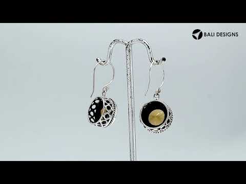 Wholesale sterling silver structured halo earrings featuring Citrine Quartz with polished finish and earwire lock.