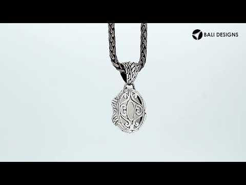 925 Sterling Silver Rainbow Moonstone Tribal Oval Pendant For Wholesale