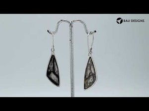 Sterling Silver Mother Of Pearl Geometric Drop Earrings With Earwire Lock