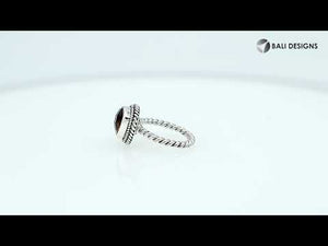 Sterling silver trillion Citrine Quartz ring with faceted Yellow Quartz and rope bezel, wholesale jewelry from Indonesia.