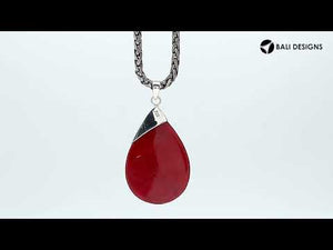 Sterling Silver White Shell Teardrop Pendant With Hammered Top And Leaf Accent