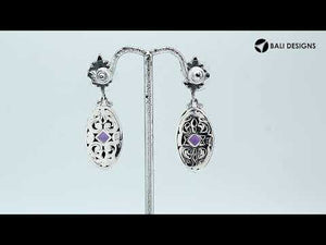 Sterling Silver Blue Topaz Quartz Scroll Earrings For Wholesale Collection