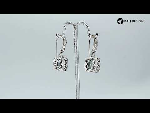 Wholesale sterling silver cushion earrings with Mystic Quartz and Cubic Zirconia