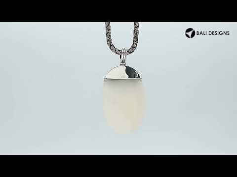 925 Sterling Silver Abalone Shell Oval Shape Flame Top Pendant For Wholesale