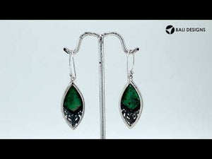 Sterling Silver Abalone Shell Marquise Drop Earrings With Earwire Lock