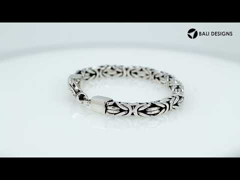 Wholesale sterling silver 6mm Byzantine chain bracelet with lobster clasp handcrafted in Bali
