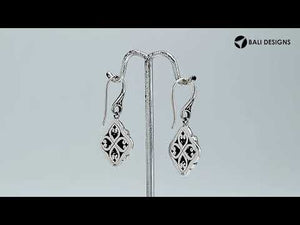 Wholesale sterling silver fancy Cubic Zirconia hook earrings with filigree design