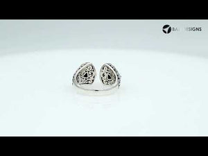 Wholesale sterling silver Bali design ring with trillion-cut Black Onyx Gemstone – handcrafted artisan wholesale jewelry.