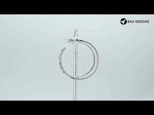 Wholesale Sterling Silver Slim Hoop Earrings With Swirl Engraving And Oxidized Balinese Finish