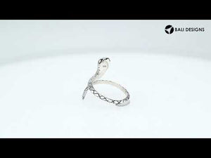 Sterling Silver Snake Wrap Ring With Turquoise Shell And Polished Finish