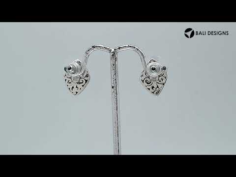 Wholesale Sterling Silver Marquise Citrine Quartz Stud Earrings With Bali Scroll Detailing Handcrafted In Bali