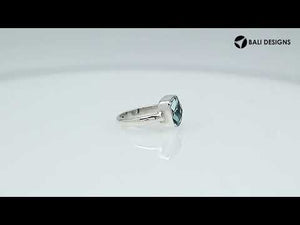 Wholesale sterling silver ring with Green Chalcedony Quartz double stones in a minimalist bezel design