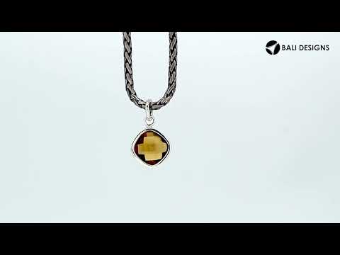 Citrine Quartz 925 silver cushion-cut pendant for wholesale jewelry collections