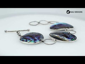 Wholesale Sterling Silver Bracelet With Organic Abalone Shell Link Design