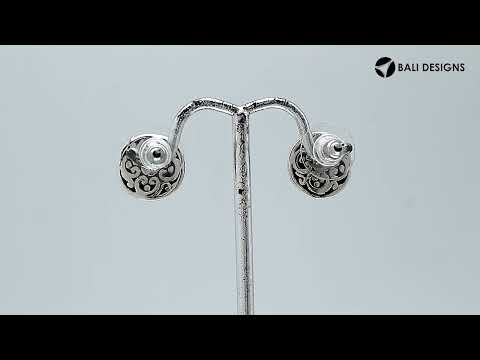 Wholesale Sterling Silver Round Amethyst Quartz Stud Earrings With Bali Rope Bezel Handcrafted In Bali