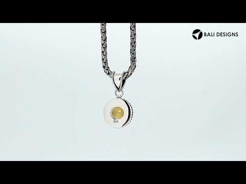 Sterling Silver Mystic Topaz Quartz Pendant with rainbow hues handcrafted in Bali