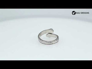 Sterling Silver handcrafted minimal open band ring wholesale from Bali, Indonesia with double-stripe design