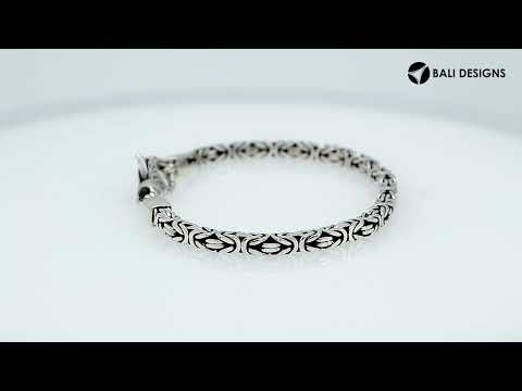 Wholesale sterling silver Byzantine chain bracelet with lobster clasp handcrafted in Bali