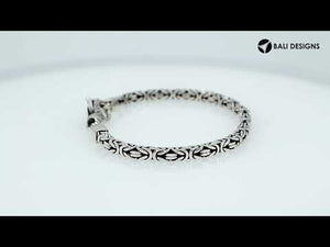 Wholesale sterling silver Byzantine chain bracelet with lobster clasp handcrafted in Bali
