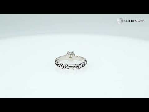 Bulk sterling silver filigree rings with round Citrine Quartz, handcrafted Balinese design, 925 silver wholesale jewelry supply.