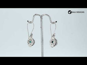 Sterling Silver Green Quartz Round Hook Earrings For Wholesale Collection