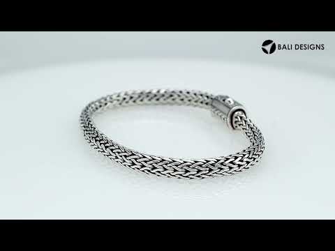Sterling Silver & 18K Gold Bali Wheat Bracelet With Minimalist Dual-Tone Geometric Clasp And Handcrafted Balinese Weave